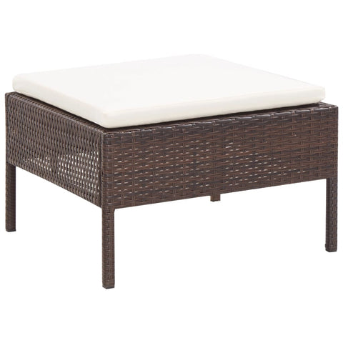 3-tlg. Garten-Lounge-Set mit Auflagen Poly Rattan Braun