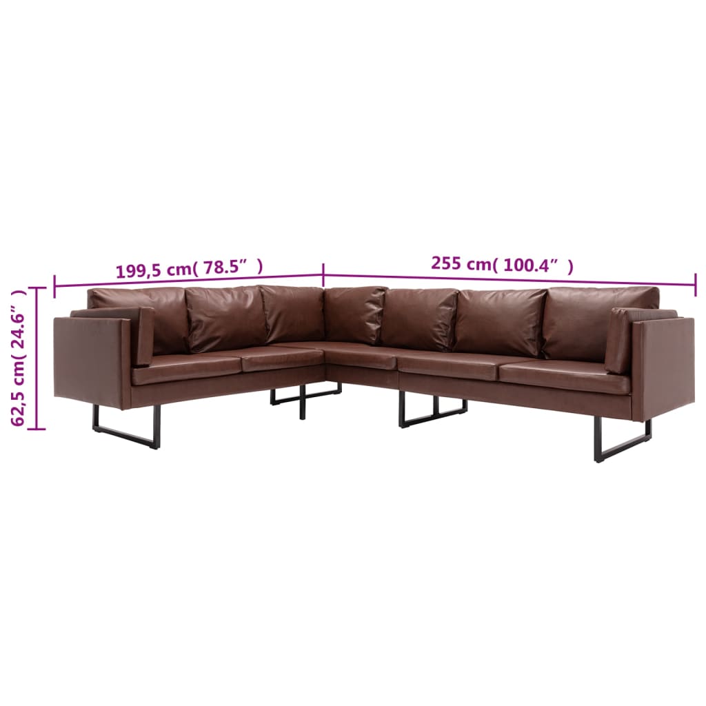 Ecksofa Kunstleder Braun