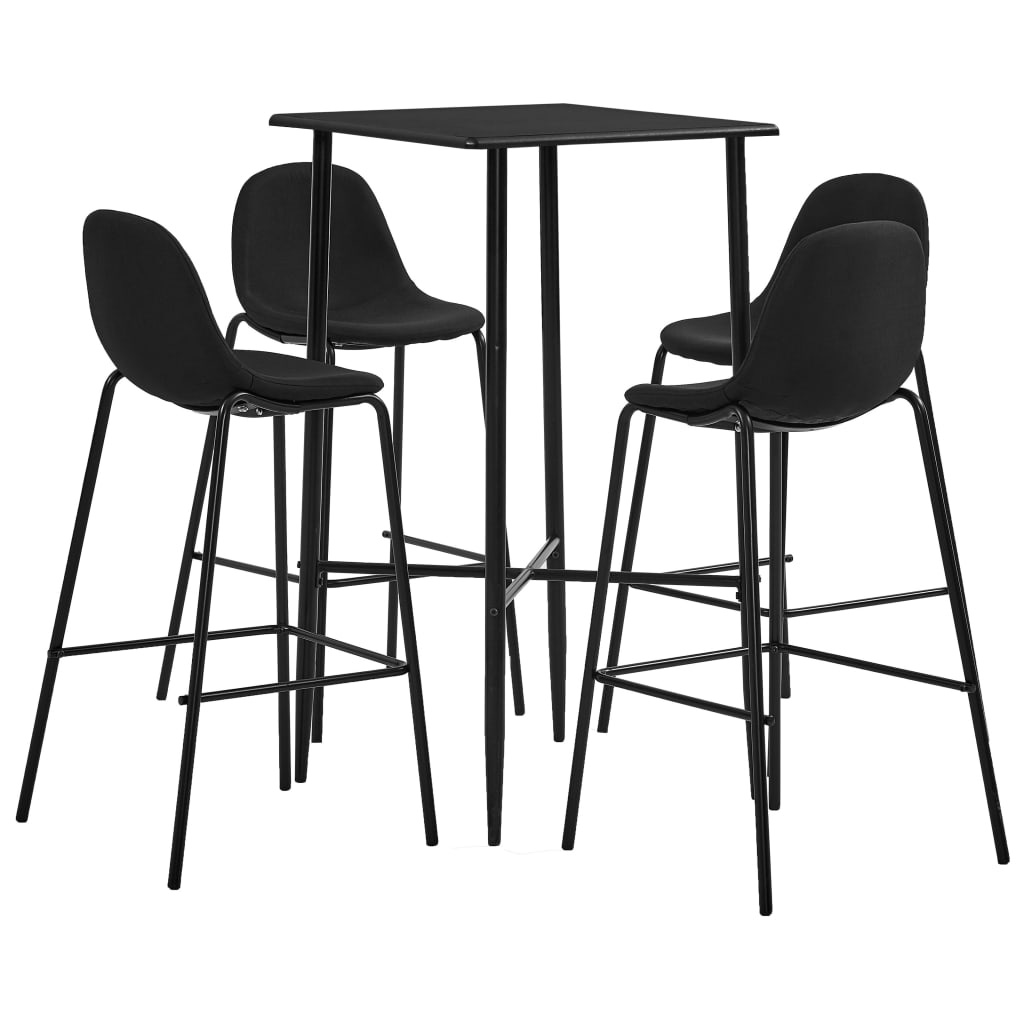 5-tlg. Bar-Set Stoff Schwarz