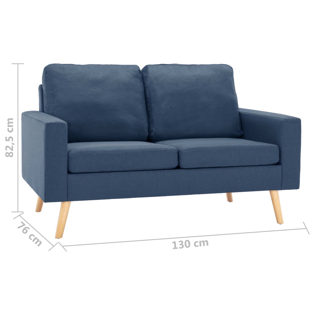 2-Sitzer-Sofa Blau Stoff