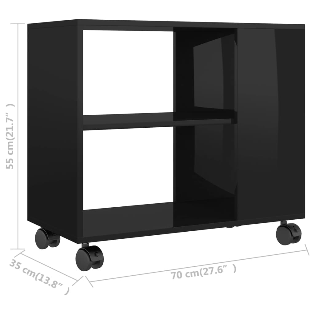 Beistelltisch Hochglanz-Schwarz 70x35x55 cm Holzwerkstoff