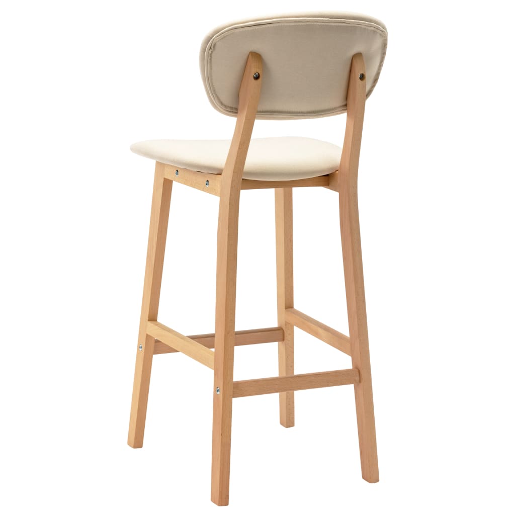 Barhocker 2 Stk. Creme Stoff