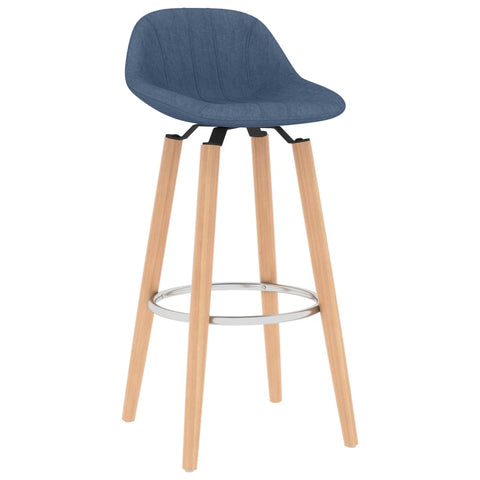 Barhocker 2 Stk. Blau Stoff