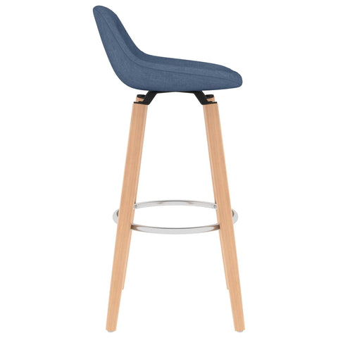 Barhocker 2 Stk. Blau Stoff