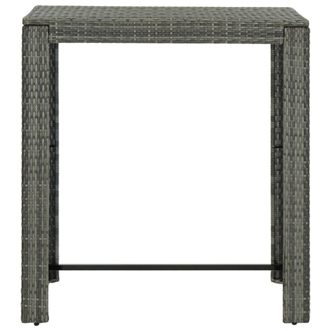 Garten-Bartisch Grau 100x60,5x110,5 cm Poly Rattan