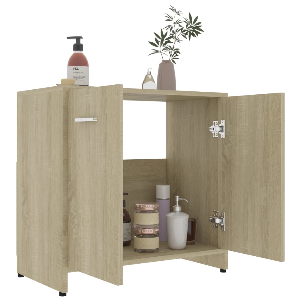 Badezimmerschrank Sonoma-Eiche 60x33x61 cm Holzwerkstoff