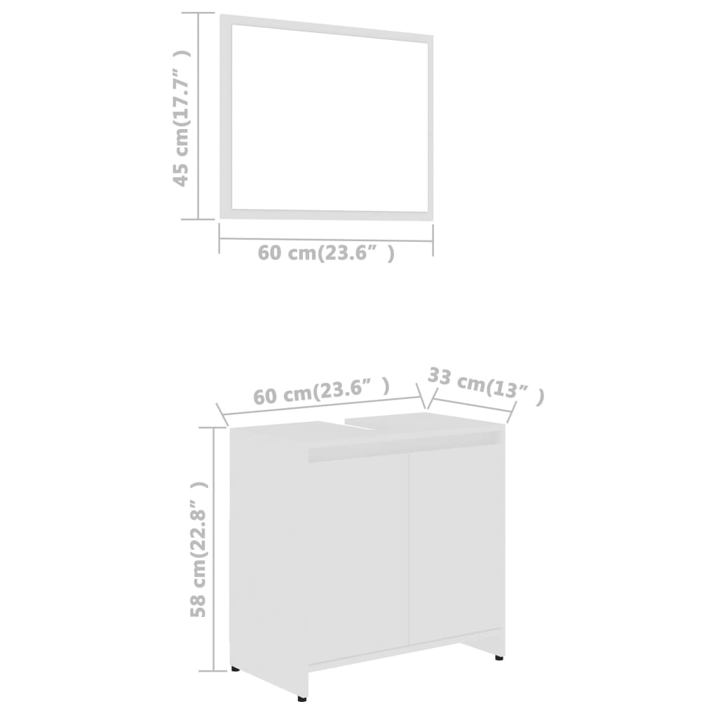 Badmöbel-Set Weiß Holzwerkstoff