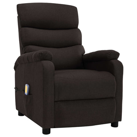 Massagesessel Dunkelbraun Stoff