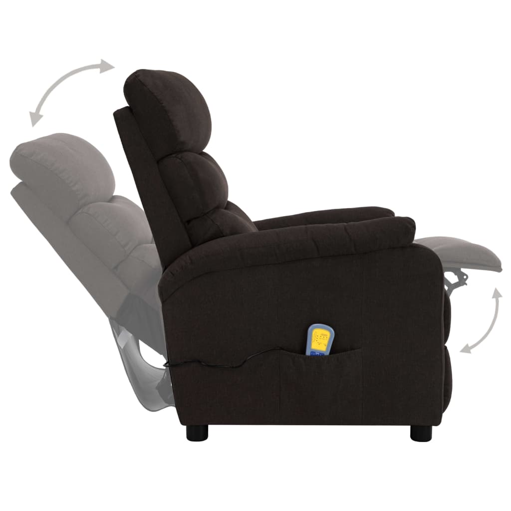 Massagesessel Dunkelbraun Stoff