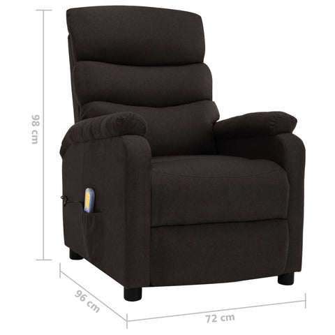 Massagesessel Dunkelbraun Stoff
