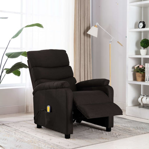 Massagesessel Dunkelbraun Stoff