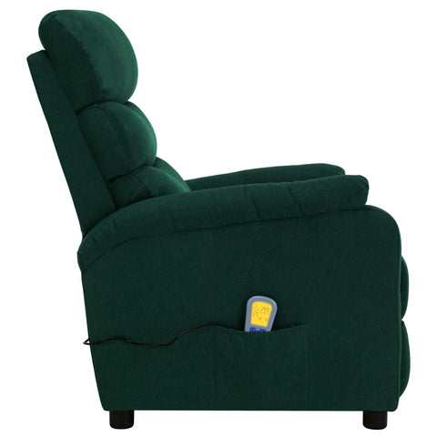 Massagesessel Dunkelgrün Stoff