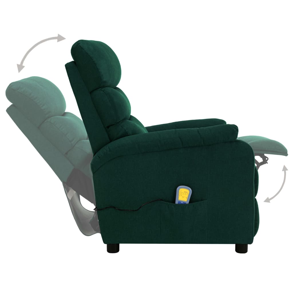 Massagesessel Dunkelgrün Stoff