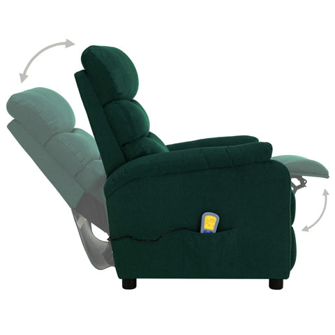 Massagesessel Dunkelgrün Stoff