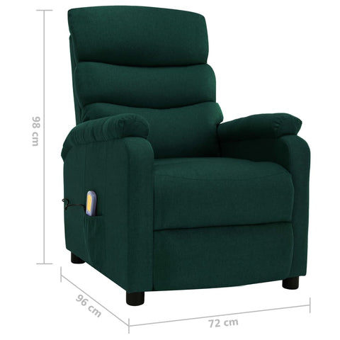 Massagesessel Dunkelgrün Stoff