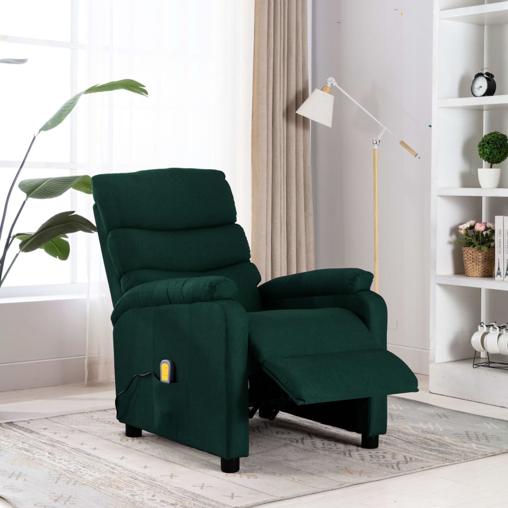 Massagesessel Dunkelgrün Stoff