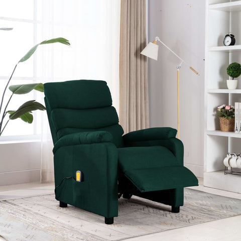 Massagesessel Dunkelgrün Stoff