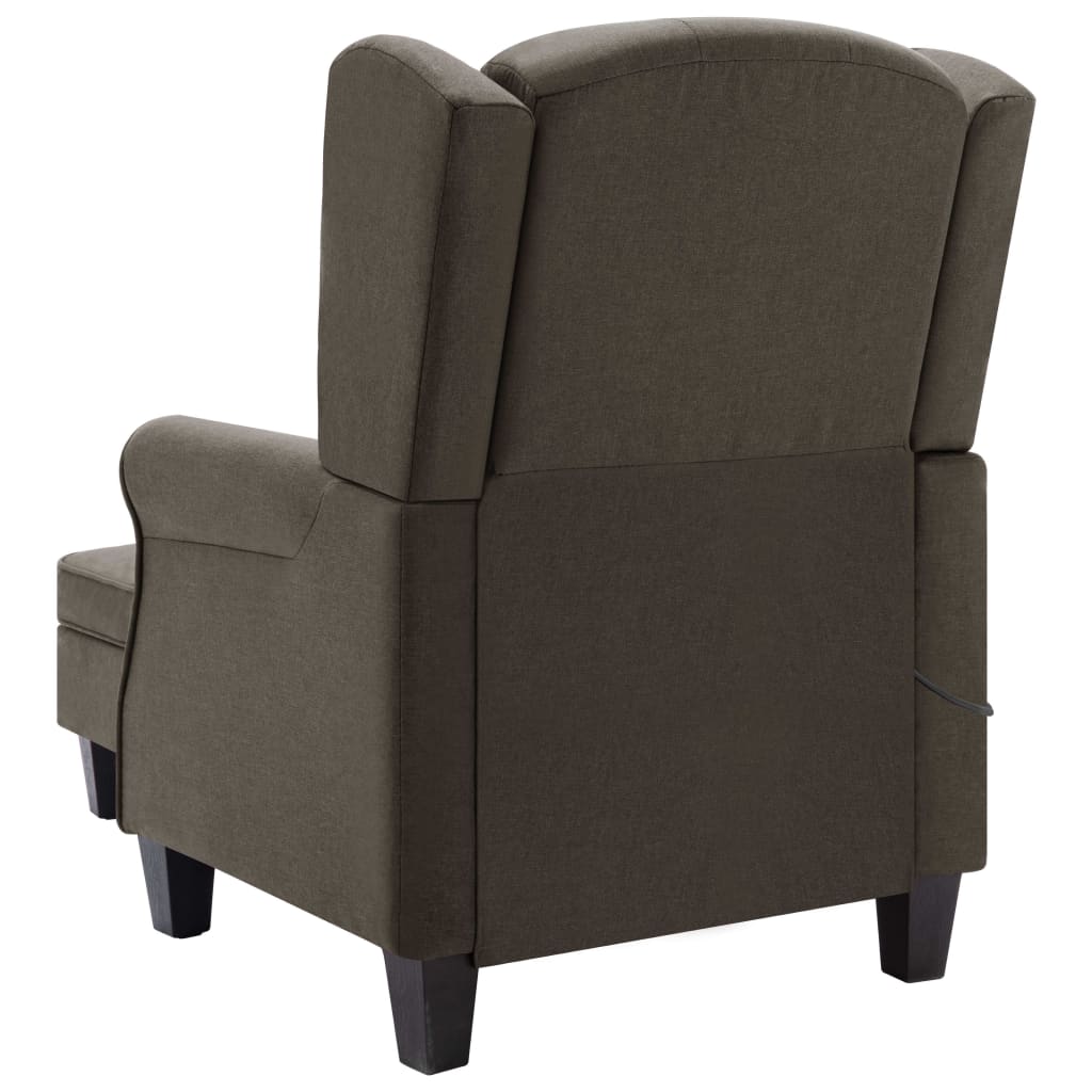 Massagesessel mit Hocker Taupe Stoff