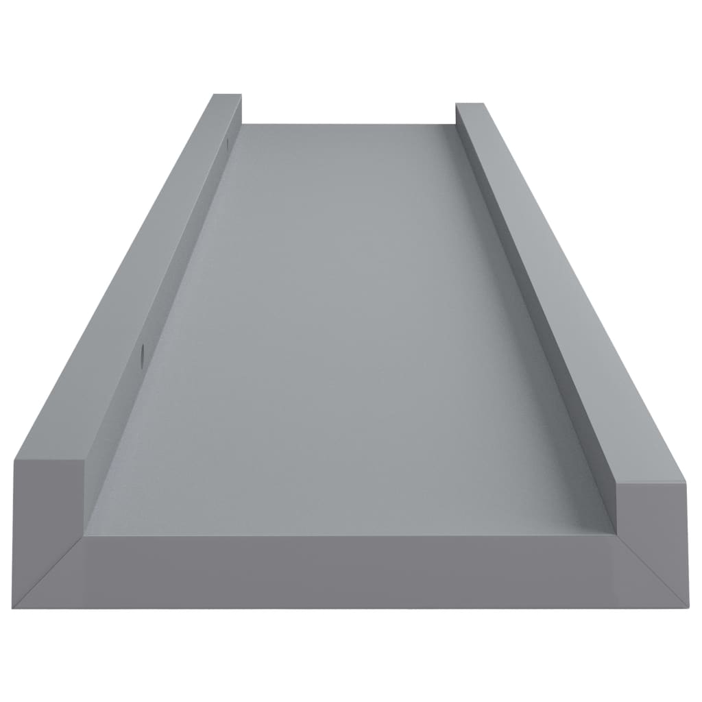 Bilderleisten 2 Stk. Grau 60x9x3 cm MDF