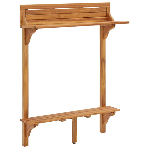 Balkon-Stehtisch 90x37x122,5 cm Massivholz Akazie