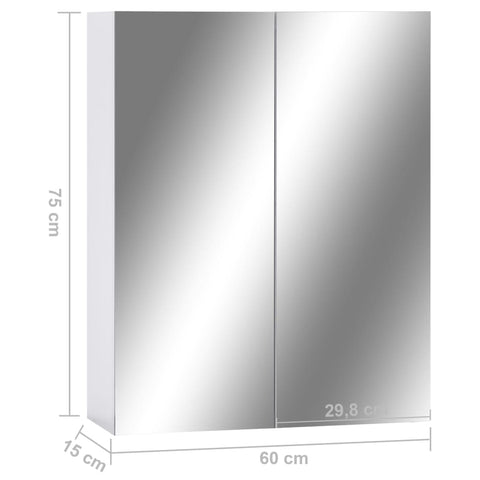 Bad-Spiegelschrank Weiß 60x15x75 cm MDF