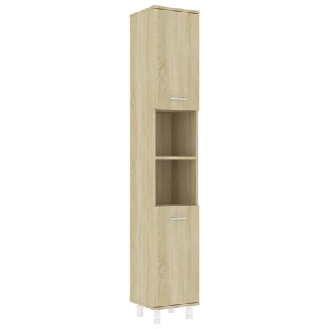 Badezimmerschrank Sonoma-Eiche 30x30x179 cm Holzwerkstoff