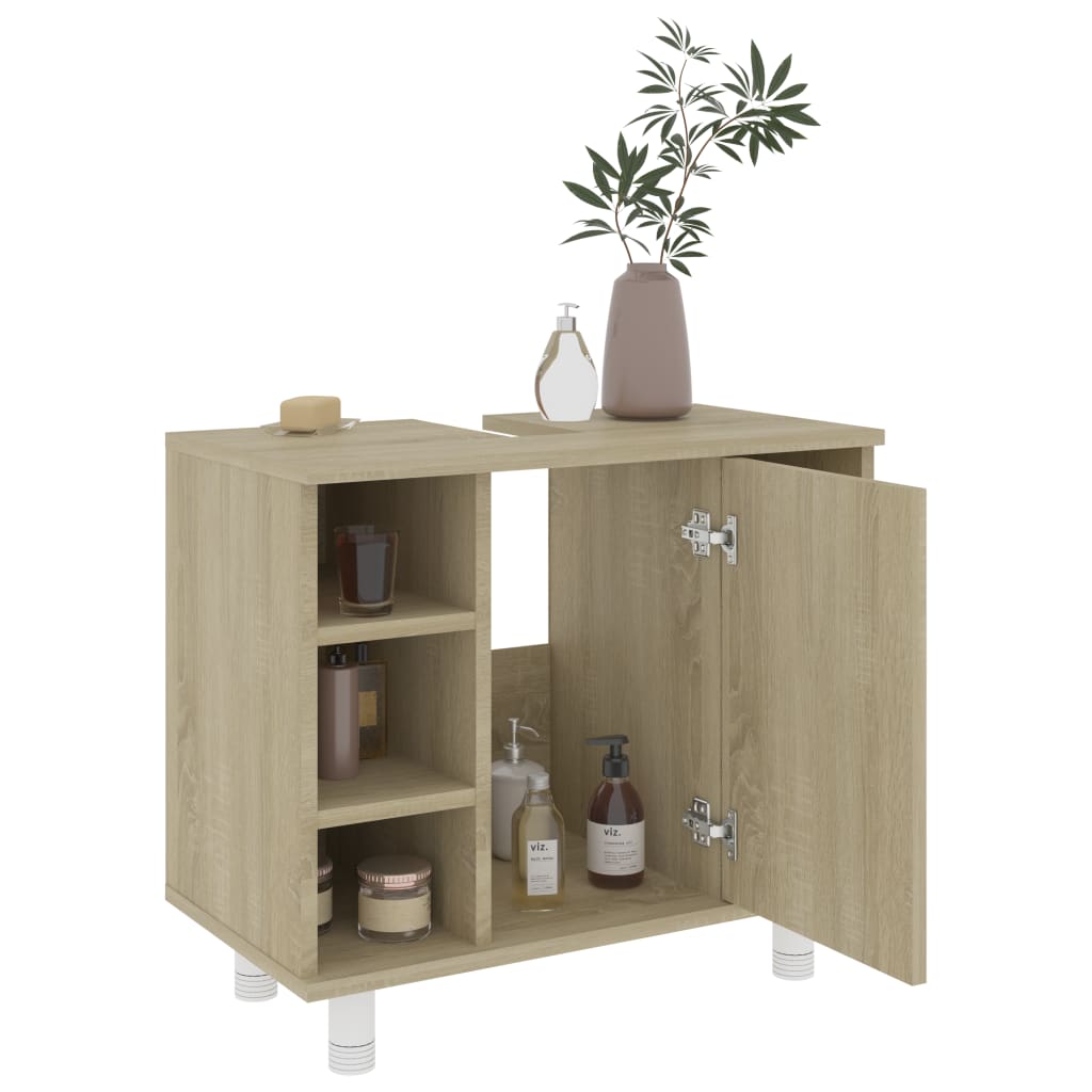 Badezimmerschrank Sonoma-Eiche 60x32x53,5 cm Holzwerkstoff