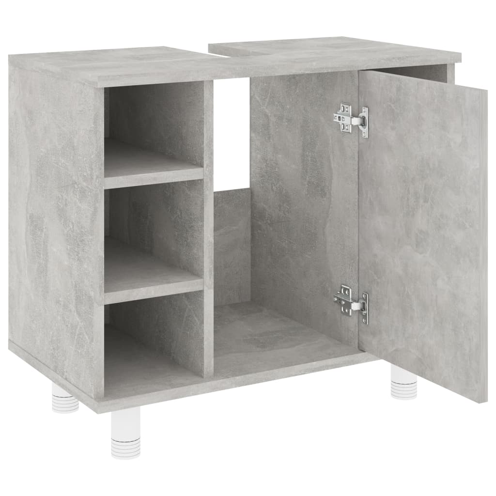 Badezimmerschrank Betongrau 60x32x53,5 cm Holzwerkstoff