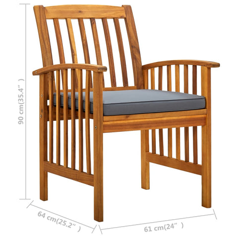 Garten-Essstühle 2 Stk. mit Kissen Massivholz Akazie