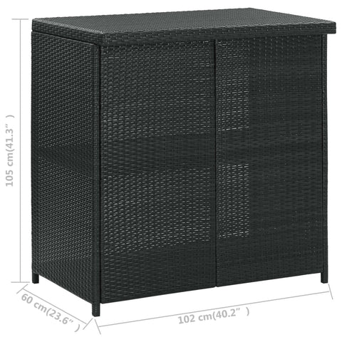 3-tlg. Bar Set Poly Rattan Schwarz