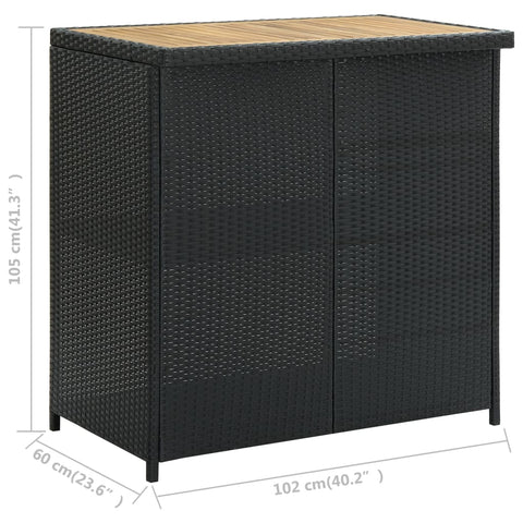 3-tlg. Bar-Set Poly Rattan Schwarz