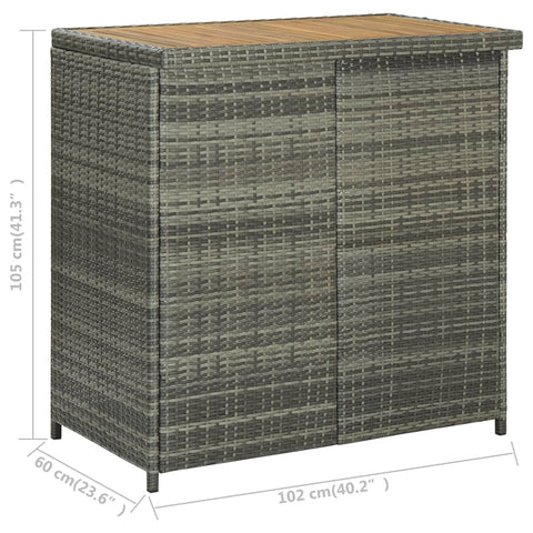 3-tlg. Bar Set Poly Rattan Grau