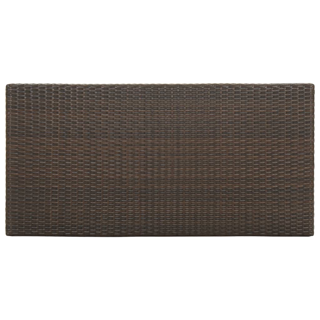 Bartisch mit Regal Braun 120x60x110 cm Poly Rattan