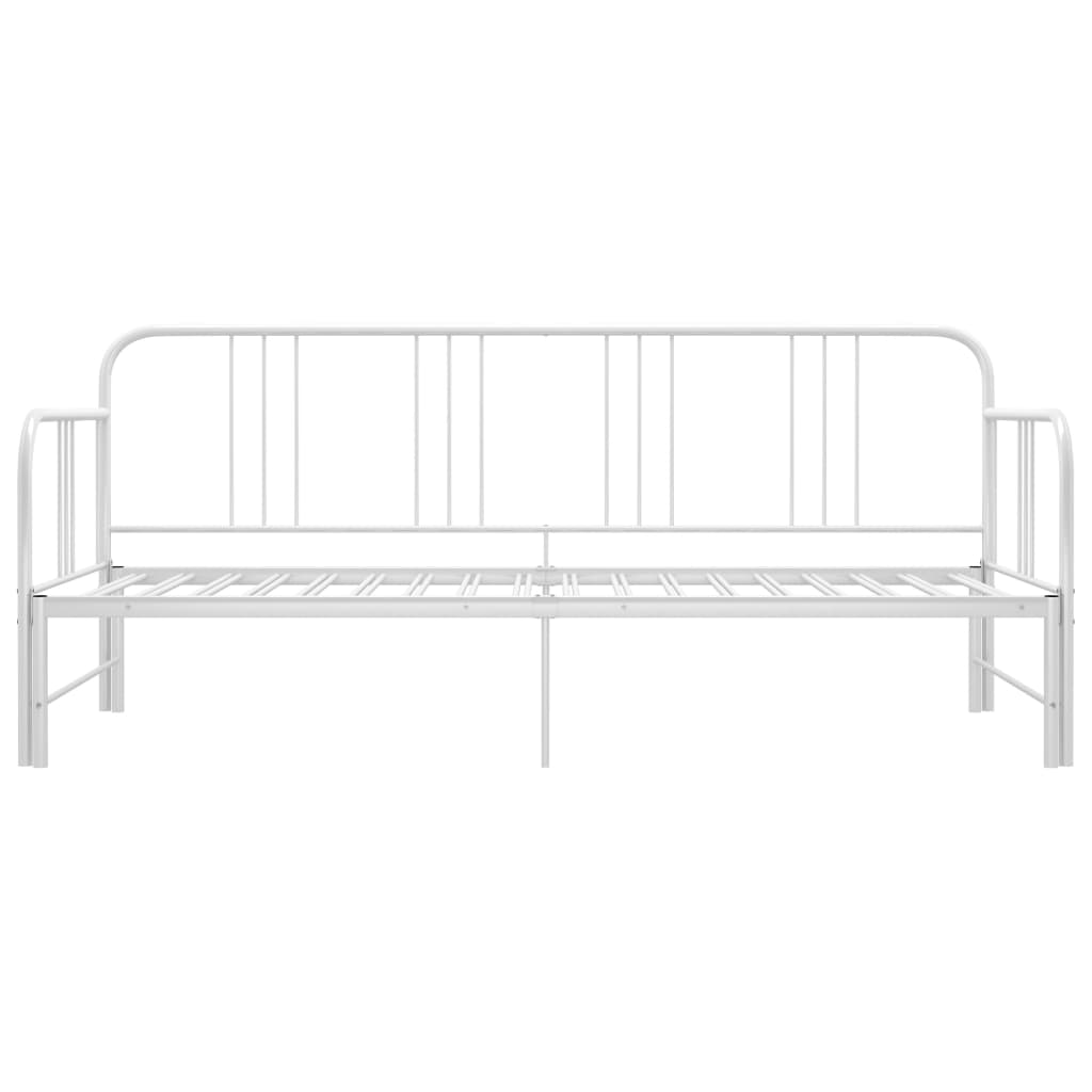 Ausziehsofa Bettgestell Weiß Metall 90x200 cm