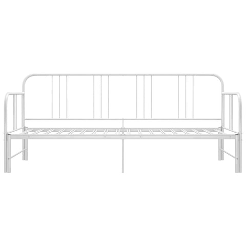 Ausziehsofa Bettgestell Weiß Metall 90x200 cm