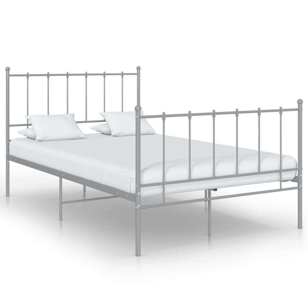 Bett Grau Metall 120x200 cm