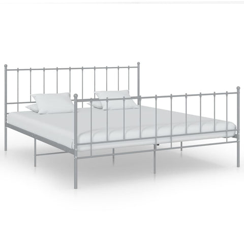 Bett Grau Metall 140x200 cm