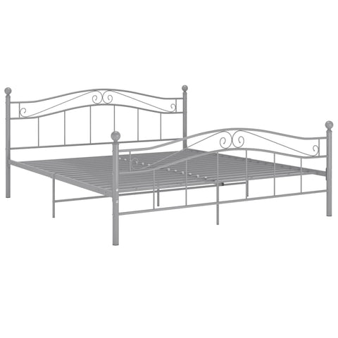 Bett Grau Metall 140x200 cm