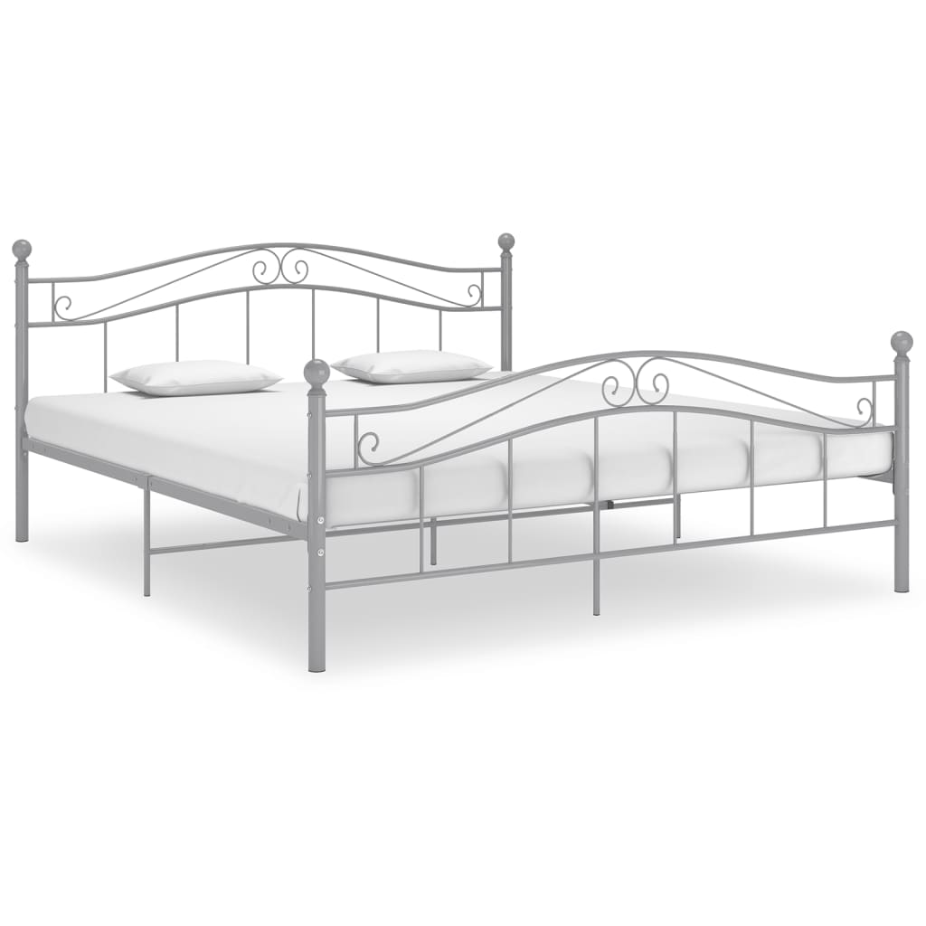 Bett Grau Metall 160x200 cm