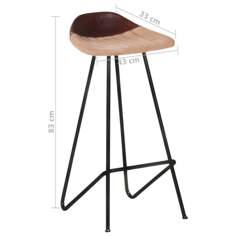 Barhocker 4 Stk. Braun Echtleder