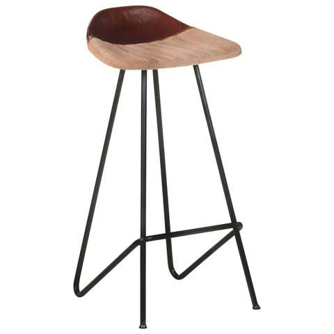 Barhocker 4 Stk. Braun Echtleder
