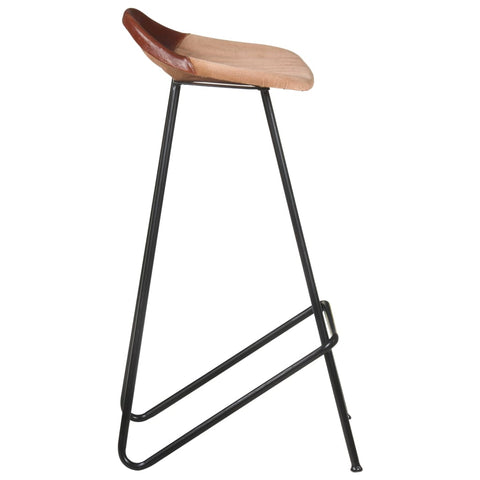 Barhocker 4 Stk. Braun Echtleder