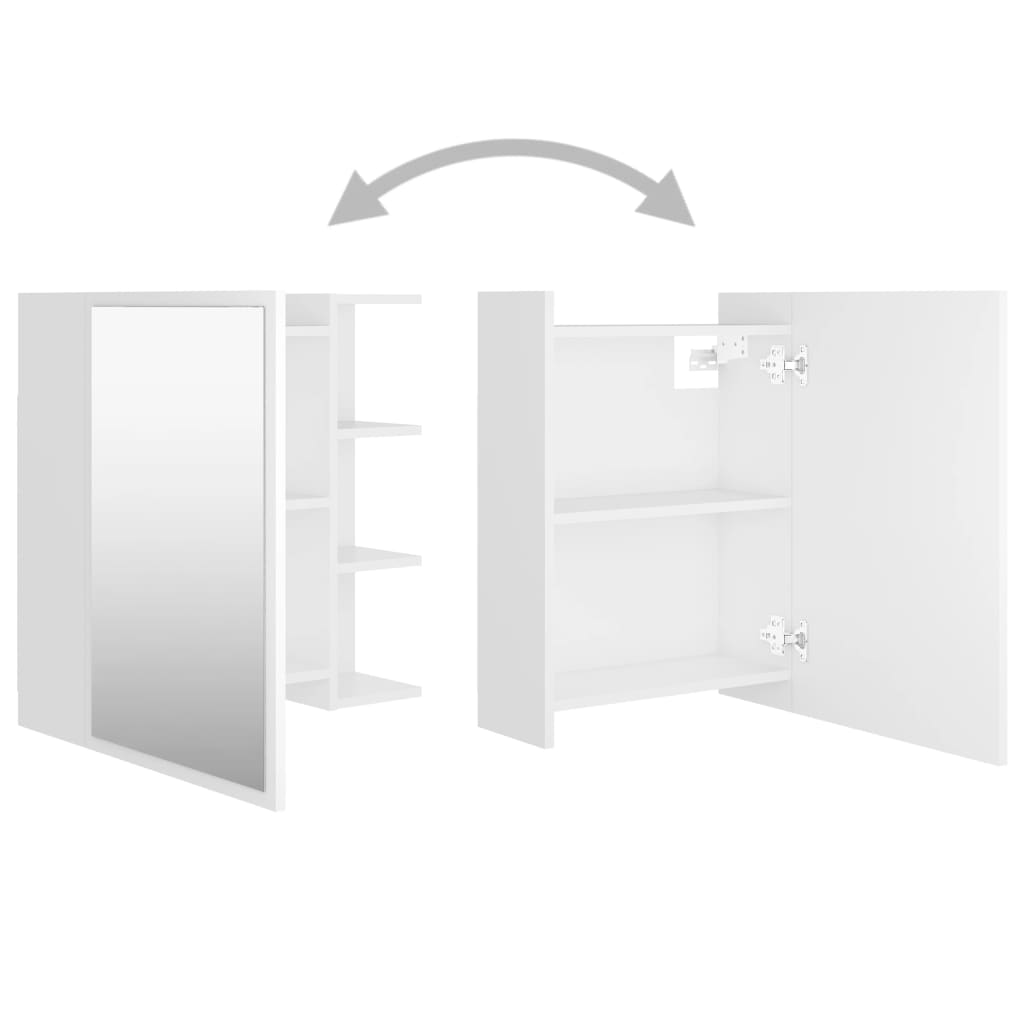 Bad-Spiegelschrank Weiß 62,5x20,5x64 cm Holzwerkstoff