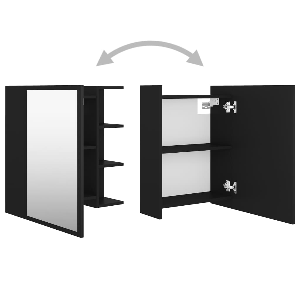 Bad-Spiegelschrank Schwarz 62,5x20,5x64 cm Holzwerkstoff