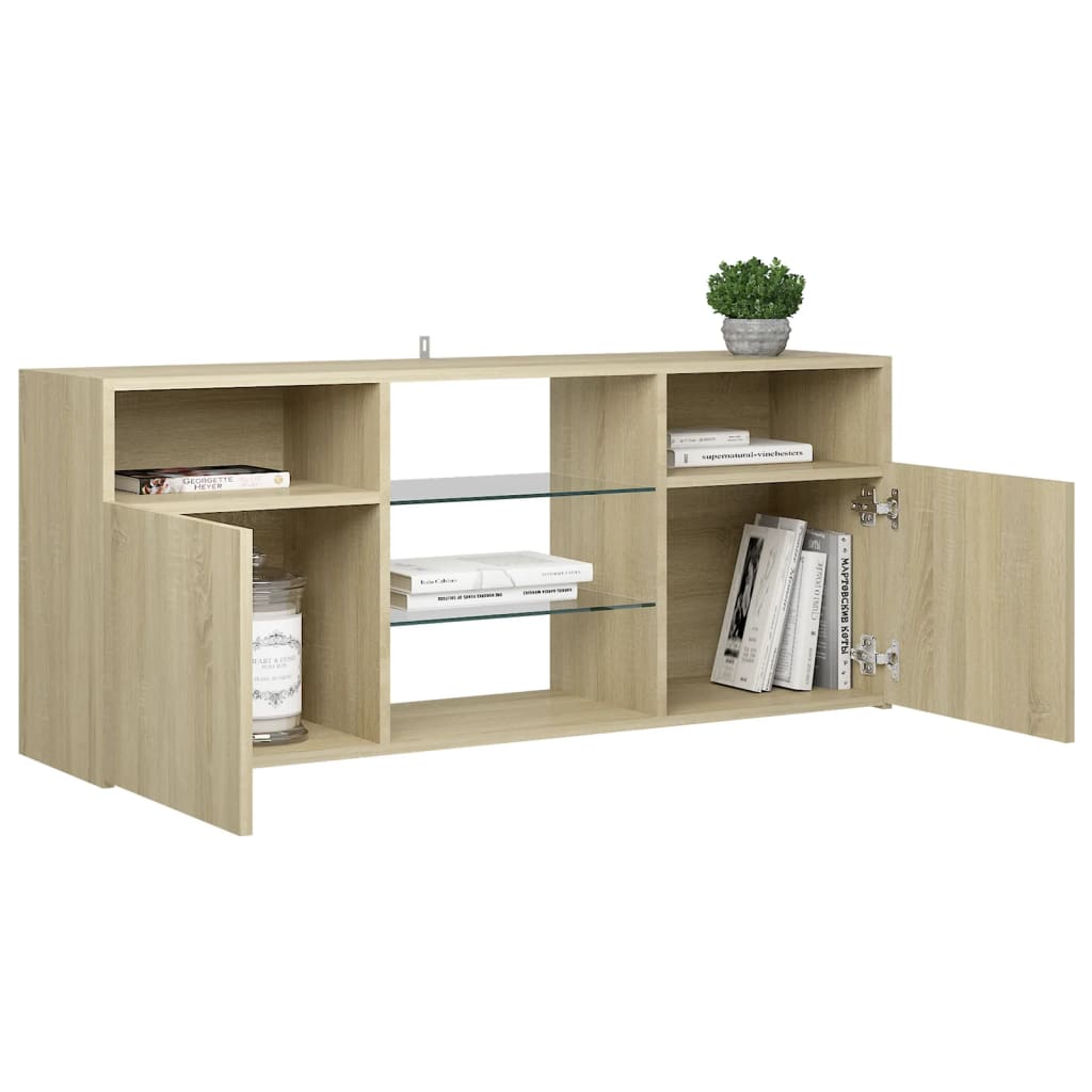 TV-Schrank mit LED-Leuchten Sonoma-Eiche 120x30x50 cm