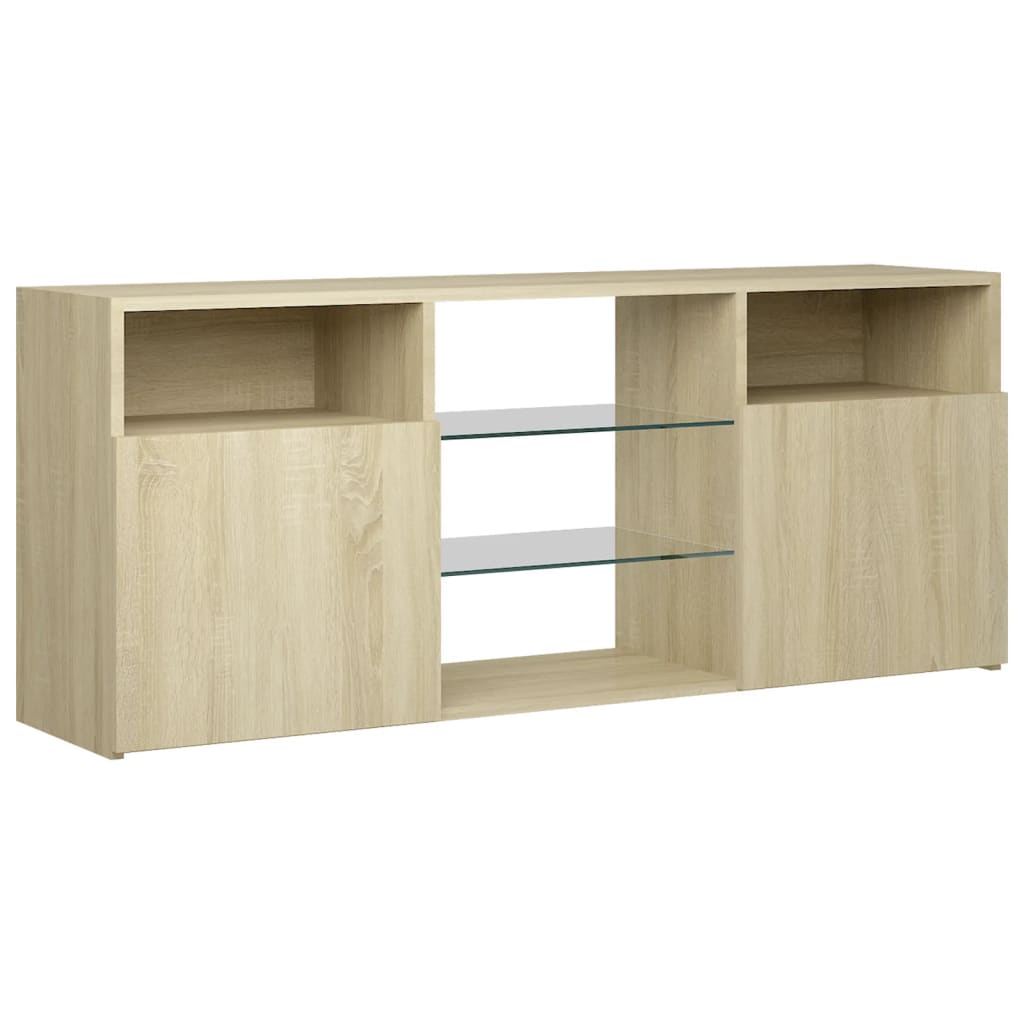 TV-Schrank mit LED-Leuchten Sonoma-Eiche 120x30x50 cm