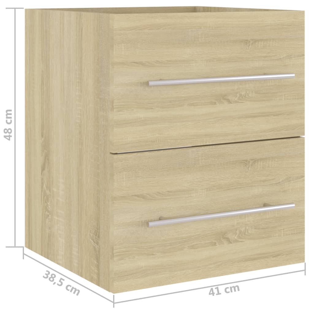 Waschbeckenunterschrank Sonoma-Eiche 41x38,5x48cm Holzwerkstoff