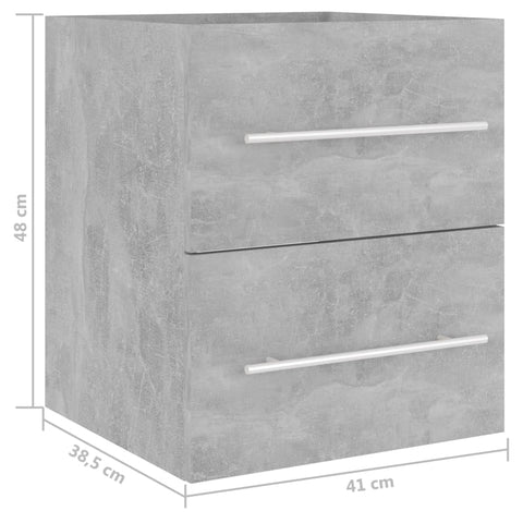 Waschbeckenunterschrank Betongrau 41x38,5x48 cm Holzwerkstoff