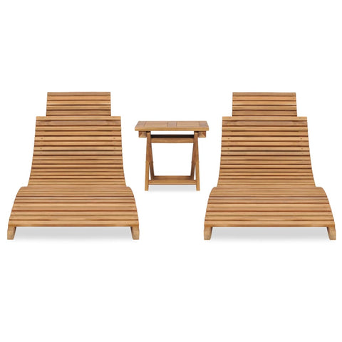 3-tlg. Garten-Lounge-Set Klappbar Massivholz Teak