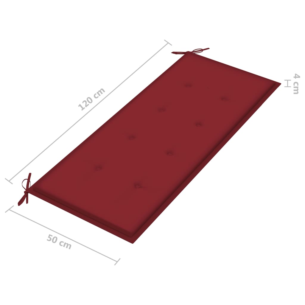 2-Sitzer-Gartenbank mit Auflage 120 cm Grau Eukalyptusholz